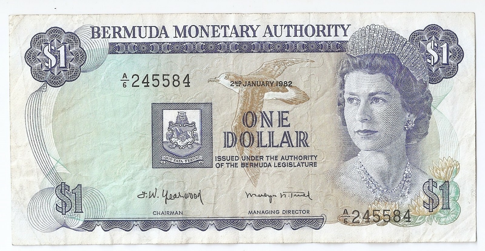 Bermuda 1 dollar 1982 High grade!!!