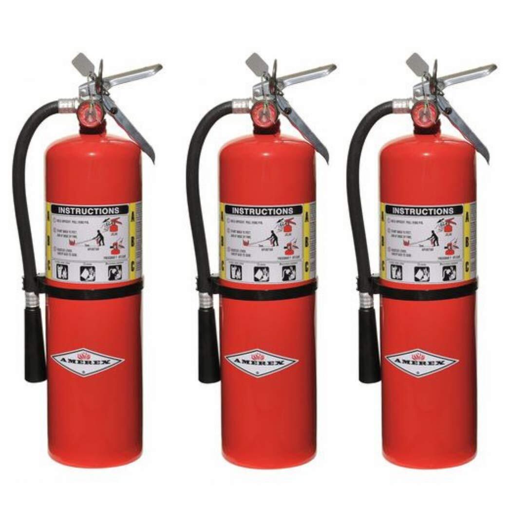 Amerex 10 Pound Stored Pressure ABC Dry Chemical 4A:80B:C Steel Multi-Purpose Fi