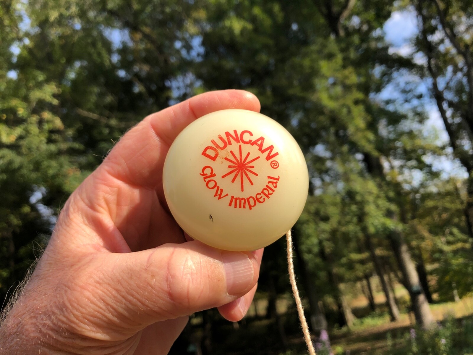 VINTAGE DUNCAN YO-YO YOYO DUNCAN GLOW IMPERIAL RED LETTERS