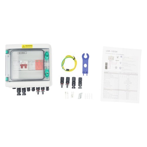 2 String Solar Combiner Box Switch Waterproof Circuit Breaker Protector Box