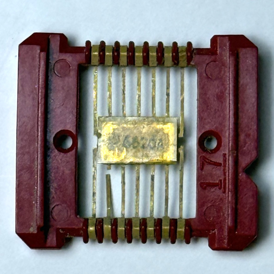 Two 1966 Texas Instruments Integrated Circuits (IC) in Red Carriers