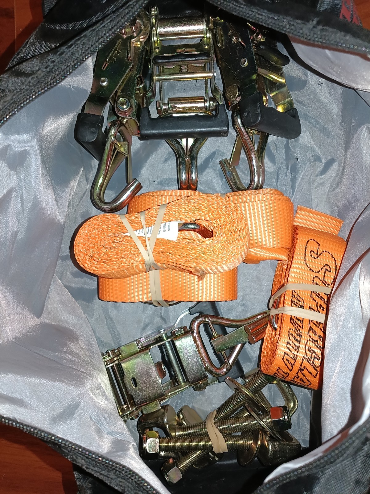 Superclamp ATV UTV Strap Kit 9000 Tie Downs 4 Straps 4 Hooks 1300lb Each