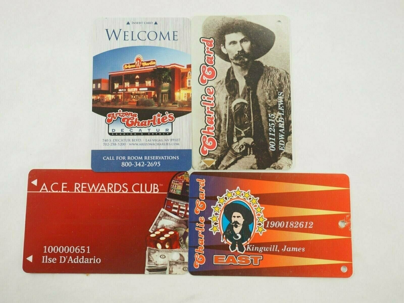Arizona Charlies Hotel and Casino Las Vegas Players Club Cards 4 Types You Pick