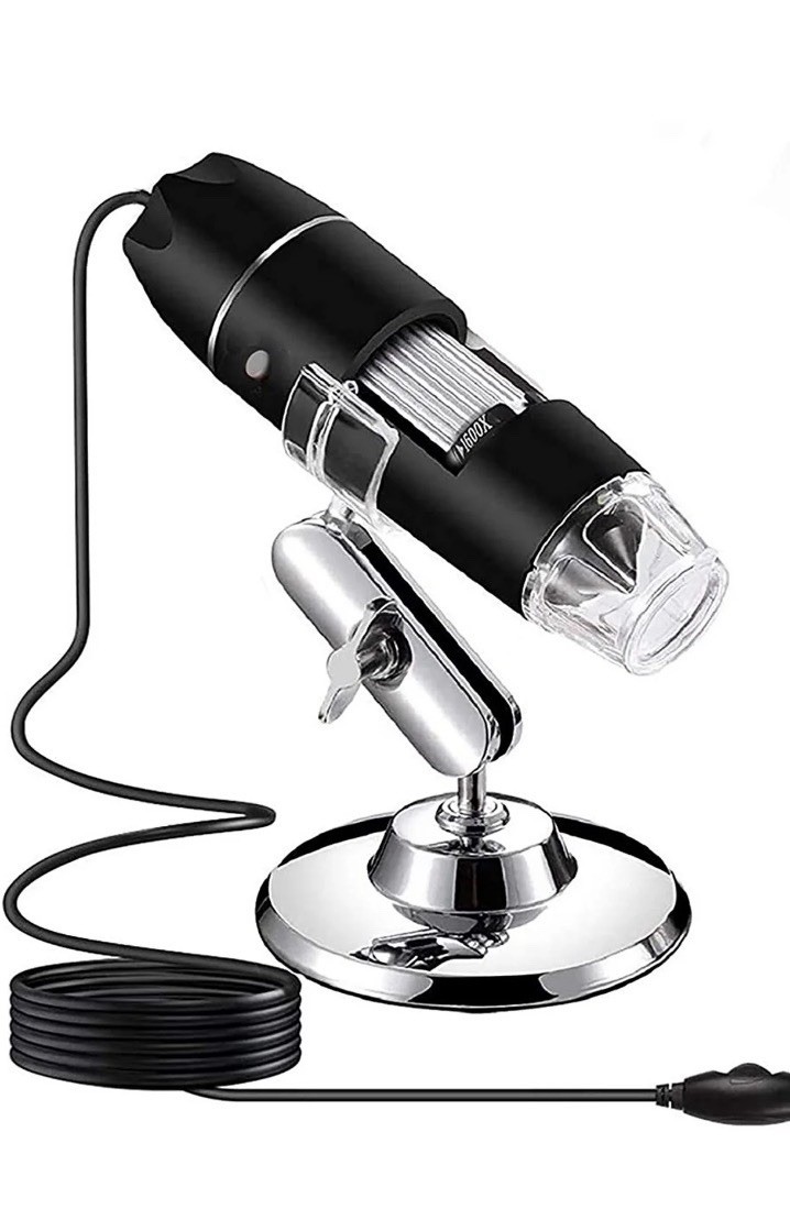1080P USB Microscope with Metal Stand, 50X-1000X Handheld Digital Microscope