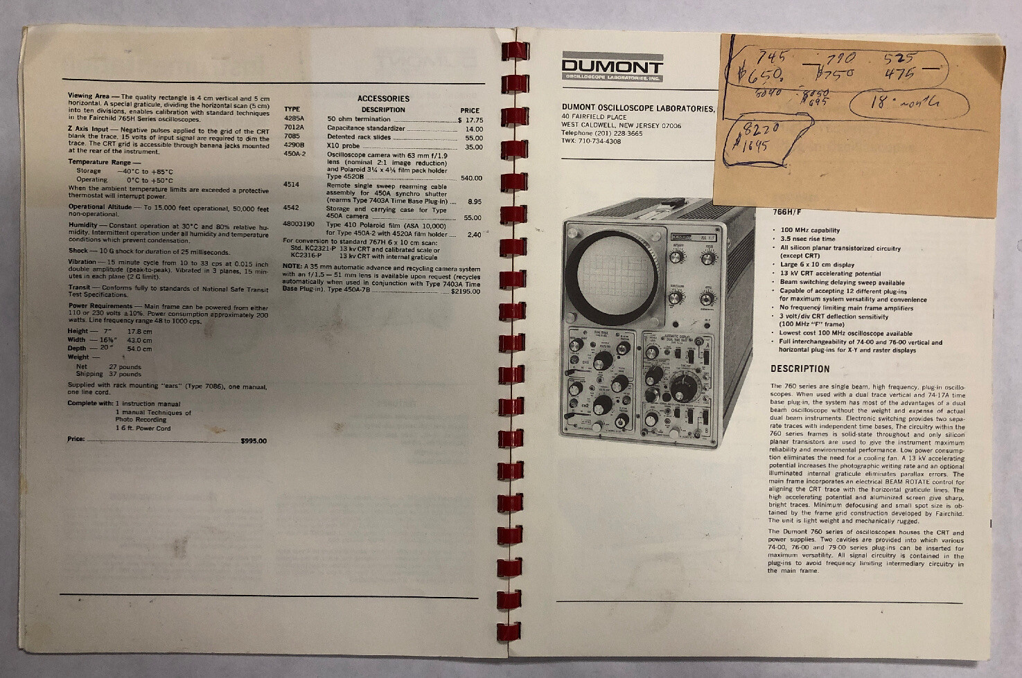 Dumont Short Form Catalog No. 684 Dated 1968