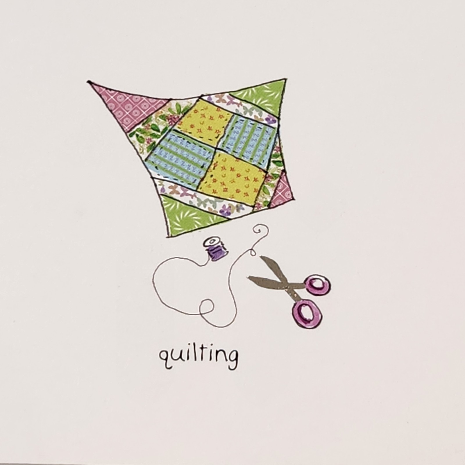 Studio 18 Blank Note Cards 5”x4” Set of 6+Envelopes Quilting Design SEWING