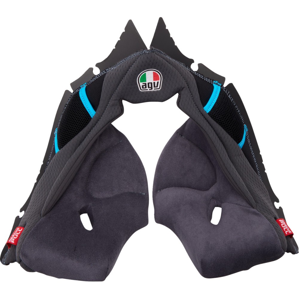 AGV 201850005623G2X Cheek Pads for Pista GP RR Helmets - Gray/Cyan - 2XL