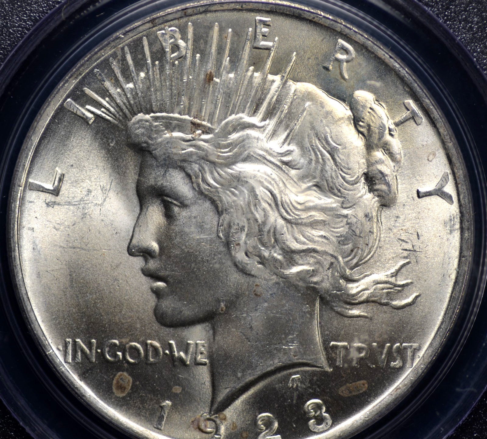 1923 PEACE DOLLAR PCGS MS 64 ALL WHITE  GREAT FROSTED SILVER SATIN LUSTER  FULL