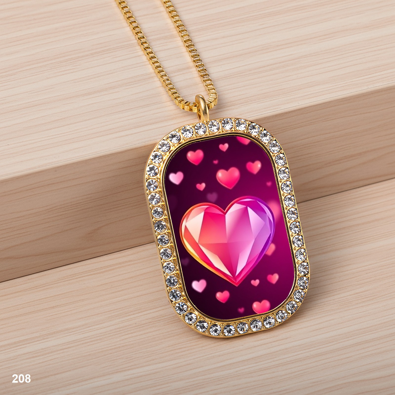 New Colorful Hearts Pendant Necklace Image Design Lovely Gold Tone Epic