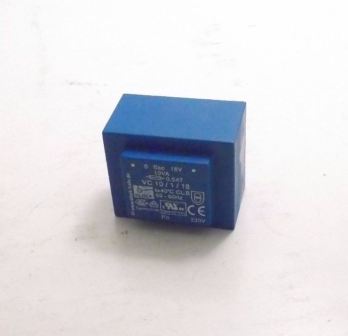Block VC 10/1/18 PCB Mount Transformer 10VA - Primary 230VAC / Secondary 18VAC