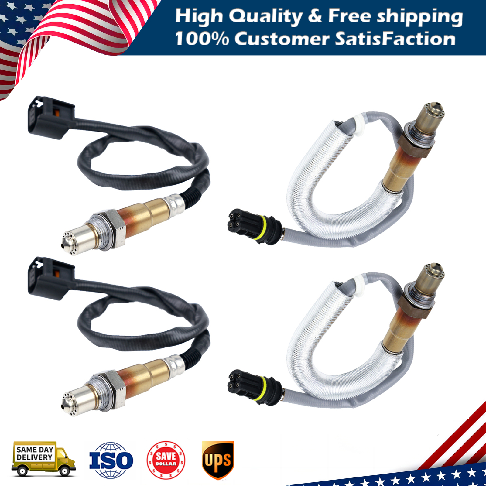 4X Up+Downstream Oxygen O2 Sensor Kit For 2012-2016 BMW M5 4.4L Turbocharged