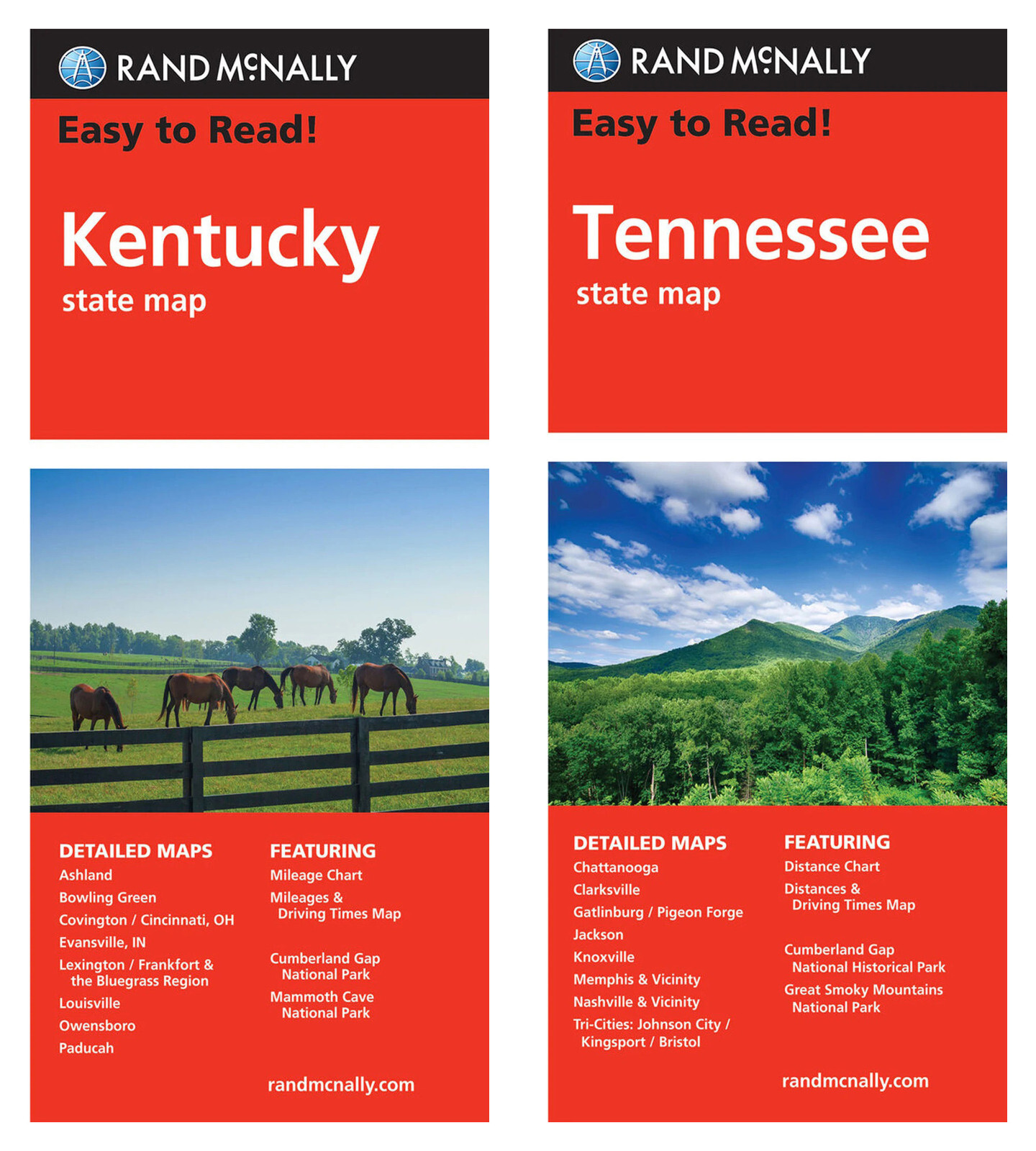Rand McNally State Maps: Kentucky and Tennessee (2 Maps)