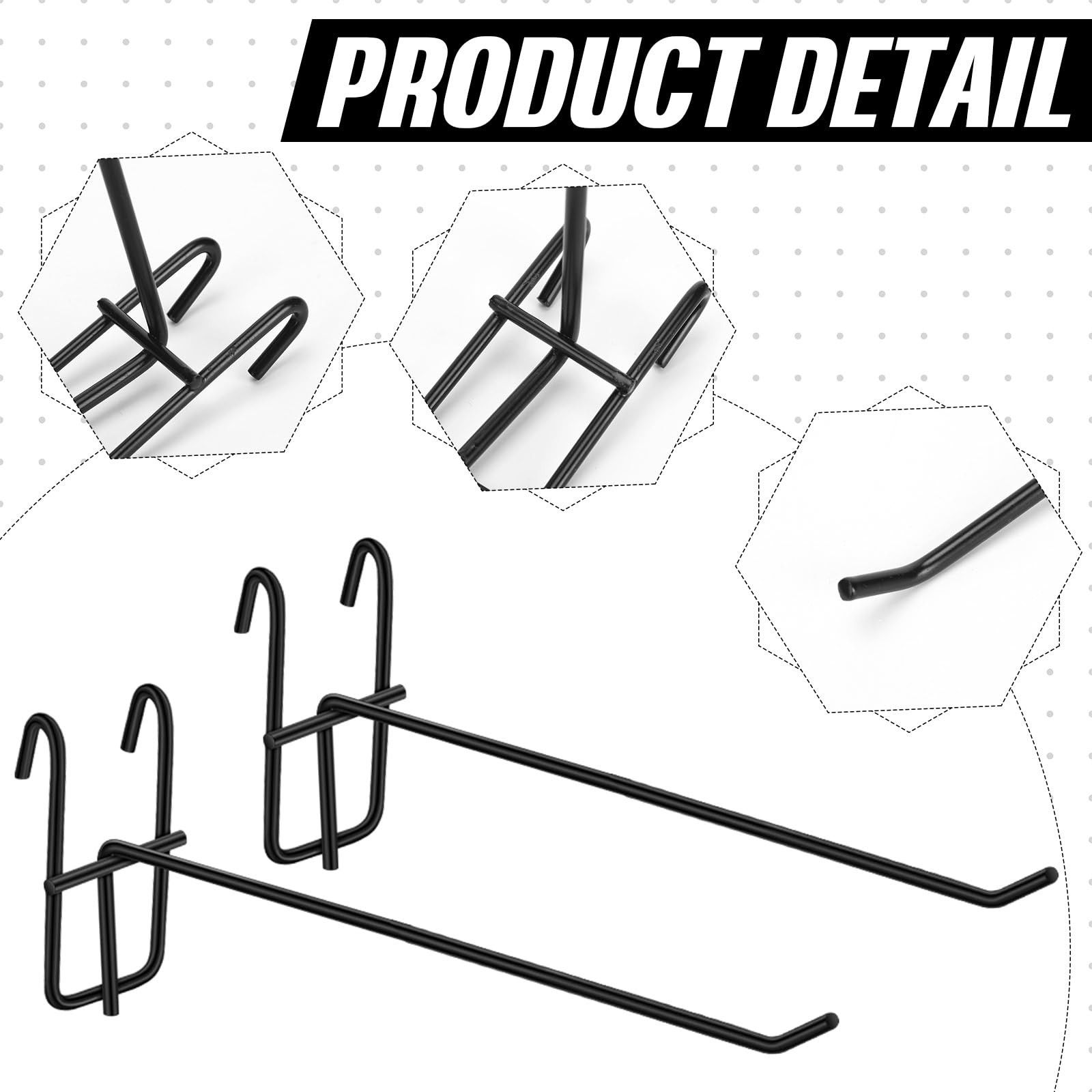 Grid Wall Hooks 2 Inch Black Gridwall Panel Display Retail Storage 25 PCS