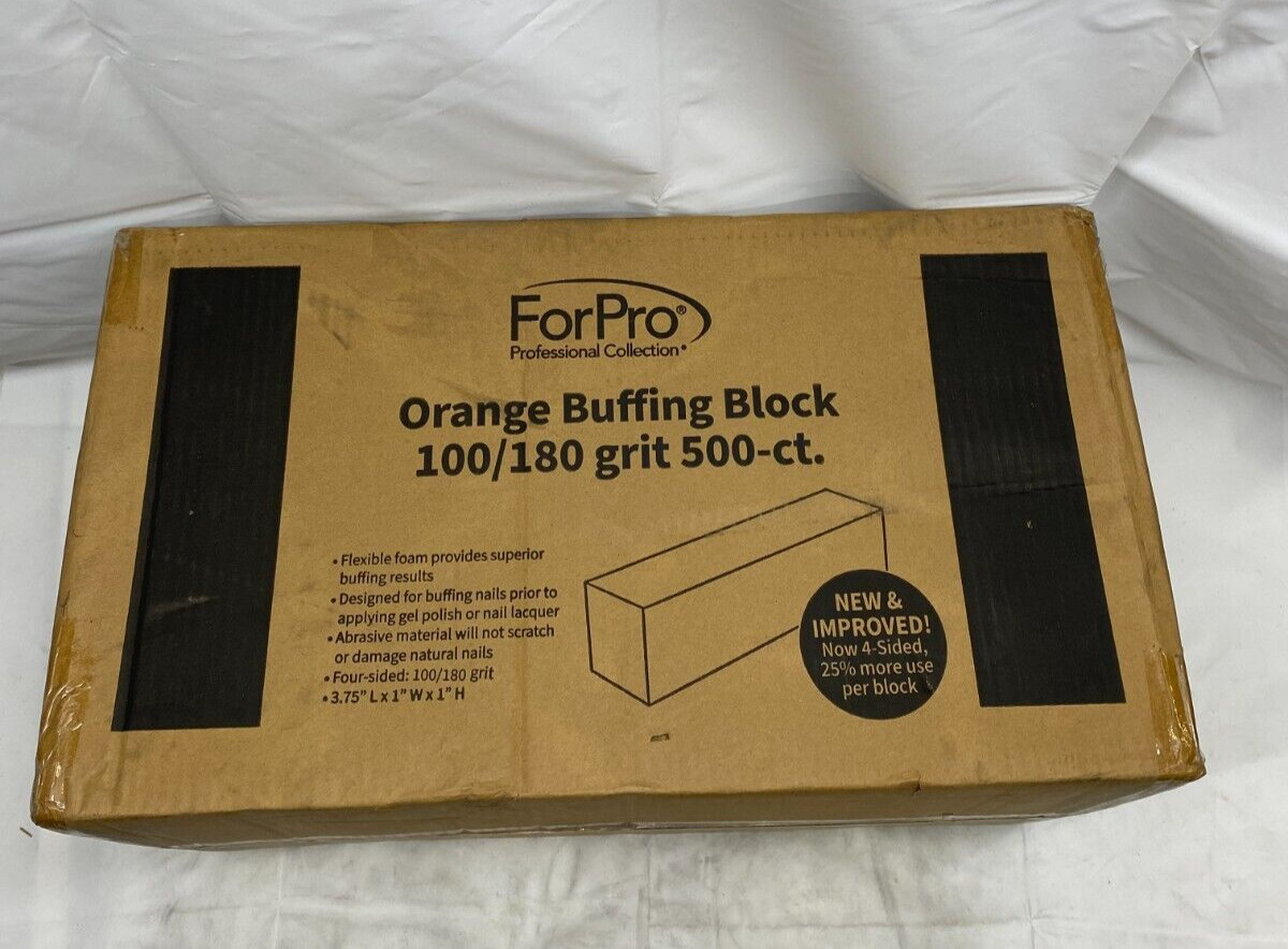 ForPro Orange Buffing Block - 100/180 Grit - 500 Count