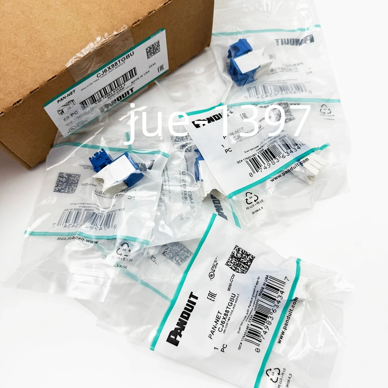 10Pcs New 6A unshielded 10G network super six module CJ6X88TGBU Free shipping！