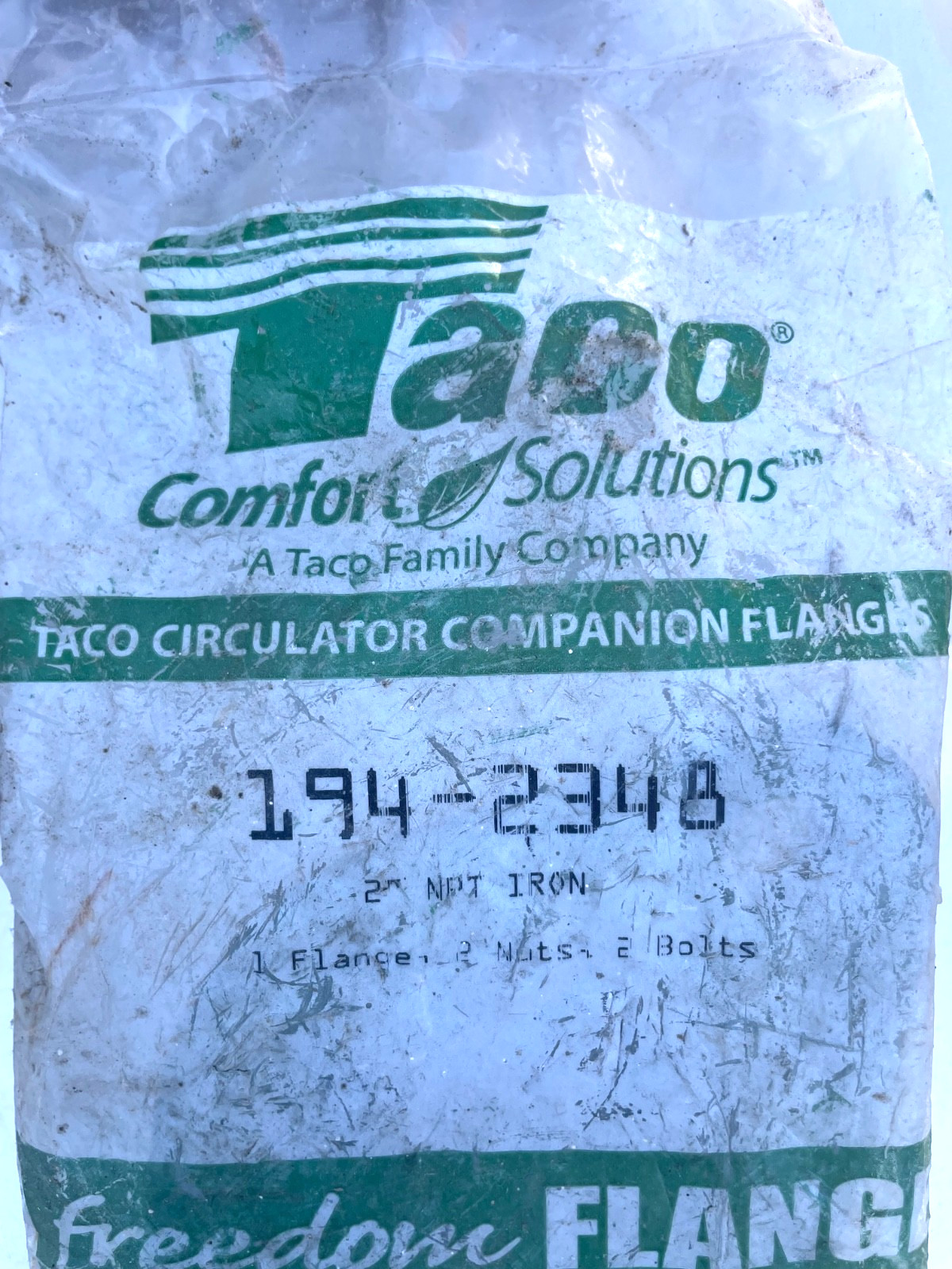 Taco 194-2348 Iron Freedom Flange 1 Flange 2 Nuts 2 Bolts, 2" NPT