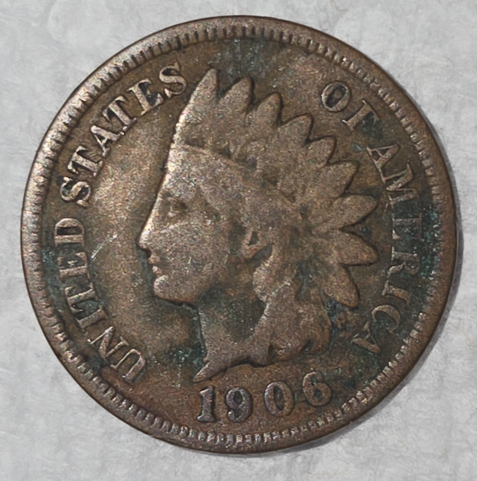 1906 P - 120 Year Old - Indian Head Penny Cent 1C Ungraded