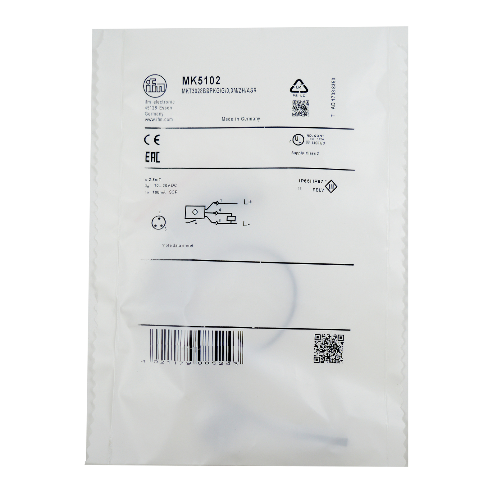 New IFM MK5102 MKT302BBPKG/G/0.3/ASR Proximity Switch Sensor
