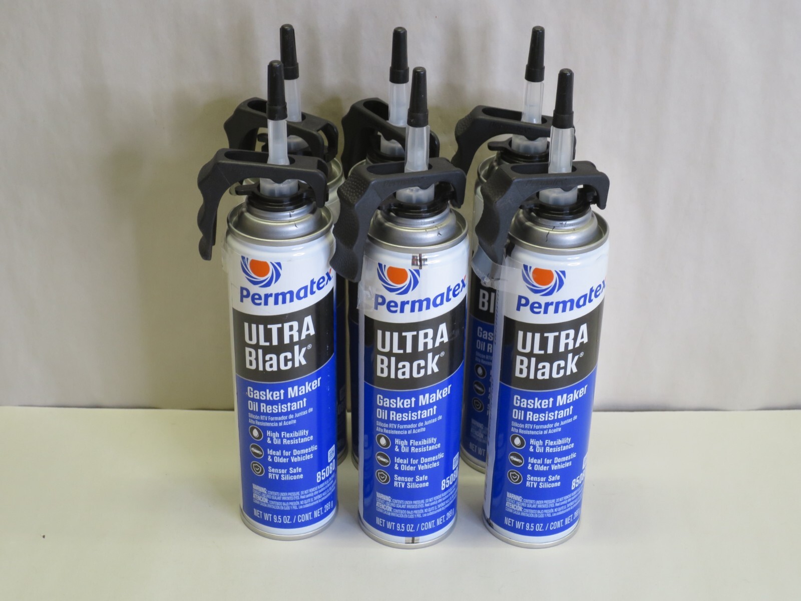 Permatex 85080 Ultra Black Oil Resistant RTV Silicone Gasket Maker Case of 6 Can
