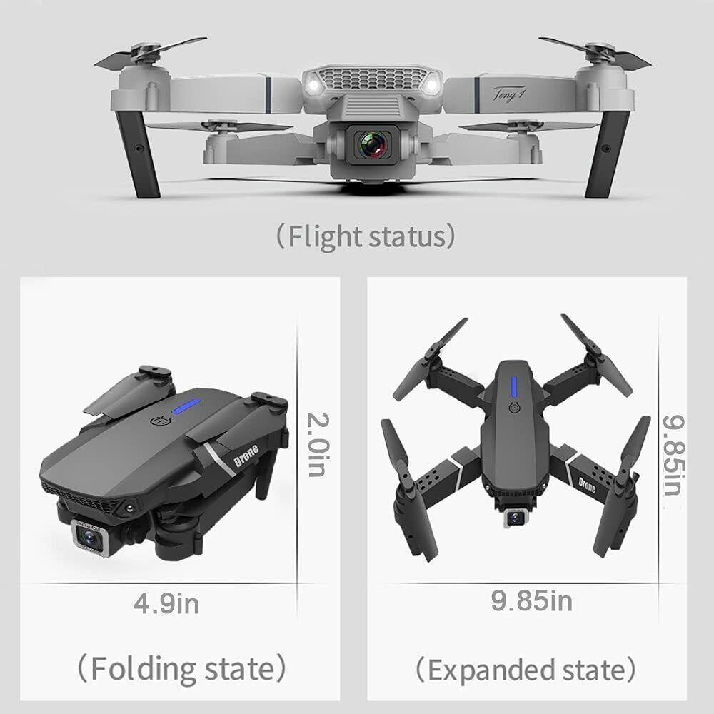 Quad Obstacle Avoidance Drone Black – Dual Battery RC Quadcopter