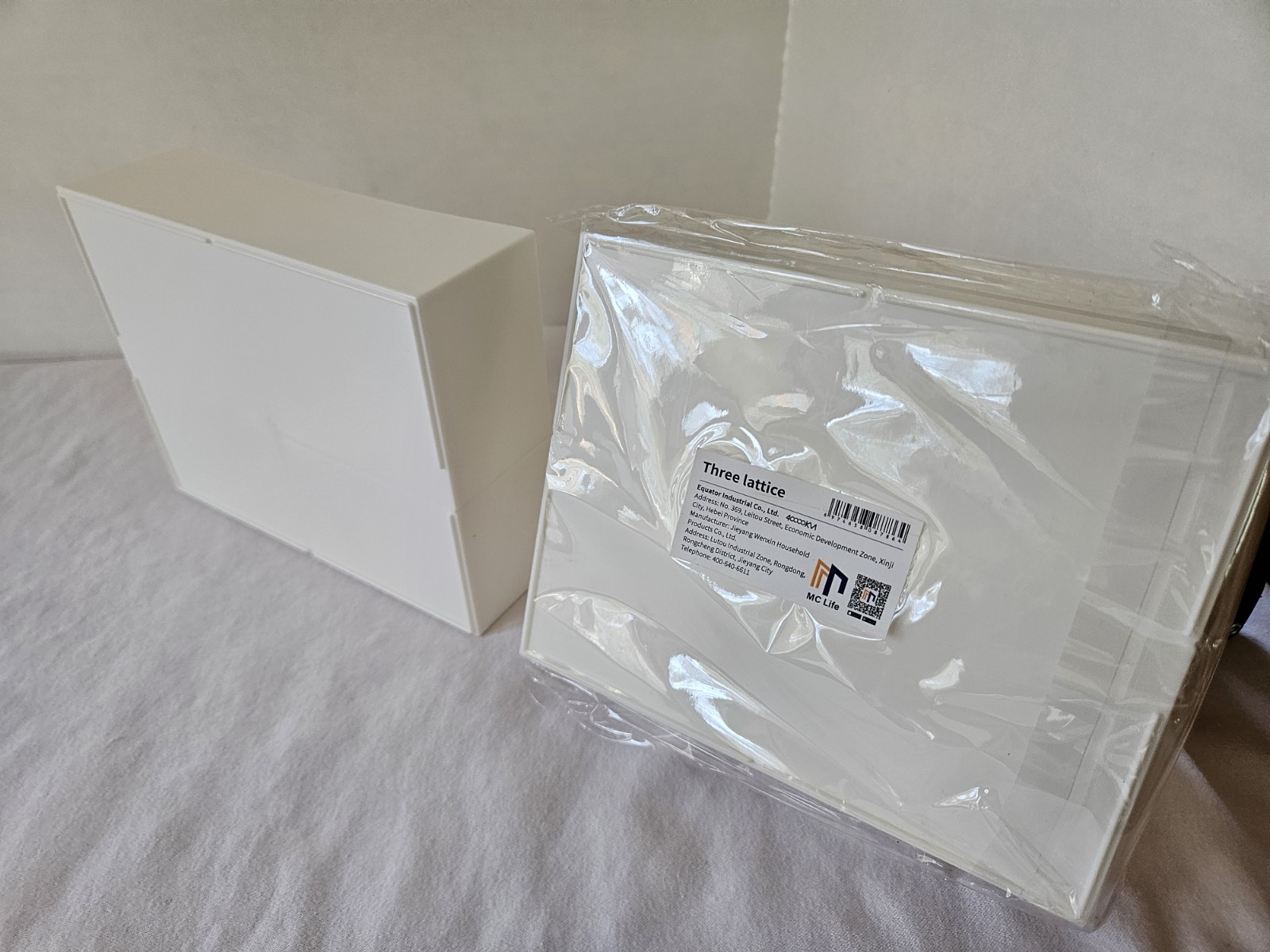 2 NEW Three Lattice multi-compartment plastic organizers in clear plastic