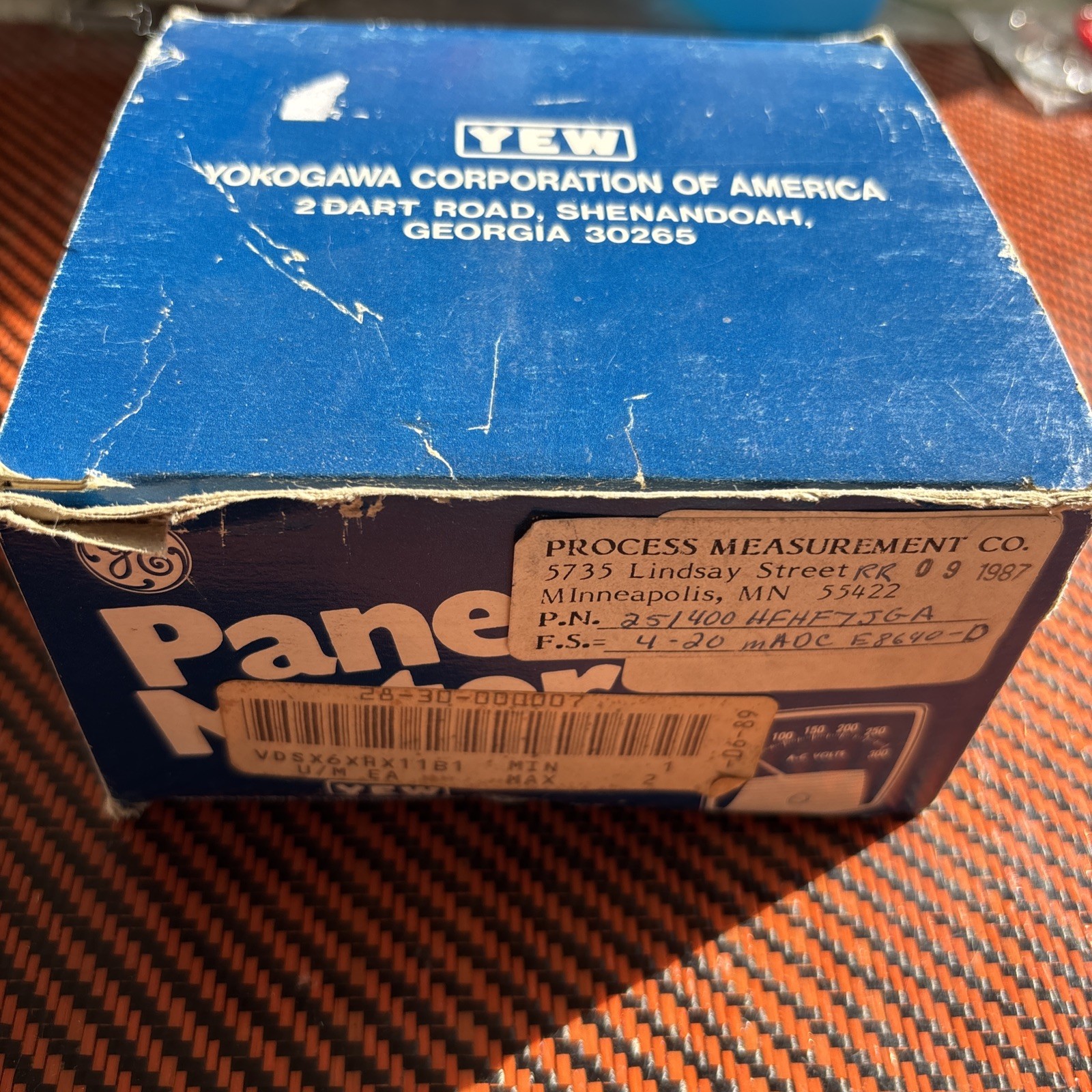 1987 YOKOGAWA PANEL METER 0-200 PSI Gauge New Old Stock Machinery Shop