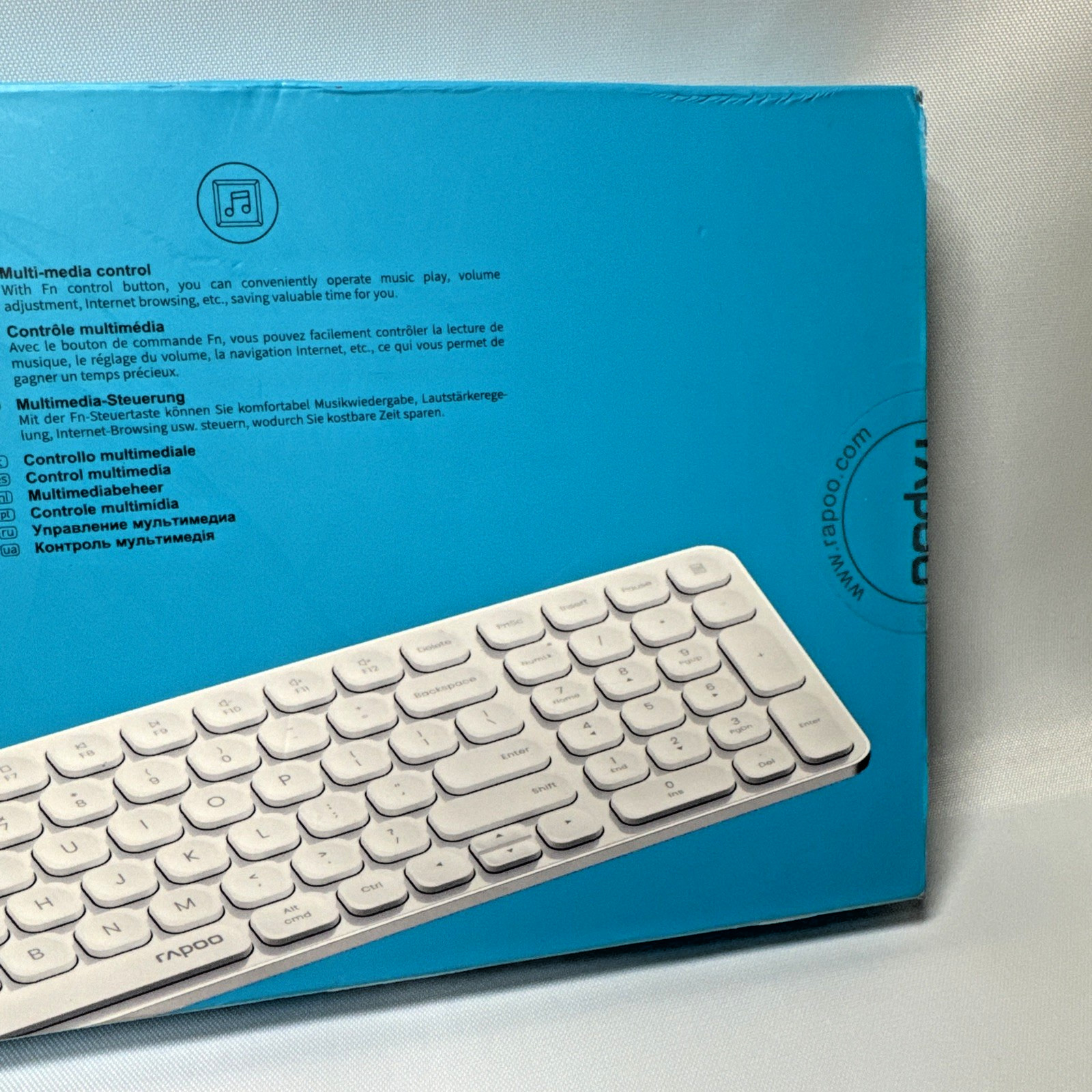 Rapoo E9350L Slim Wireless Keyboard Compatible with Mac Windows PC White