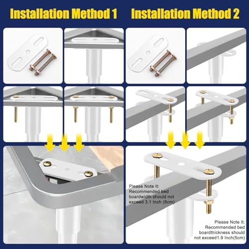 4 Pcs Adjustable Height Bed Support Legs [with Screws] 3.15-4.72 Inch White