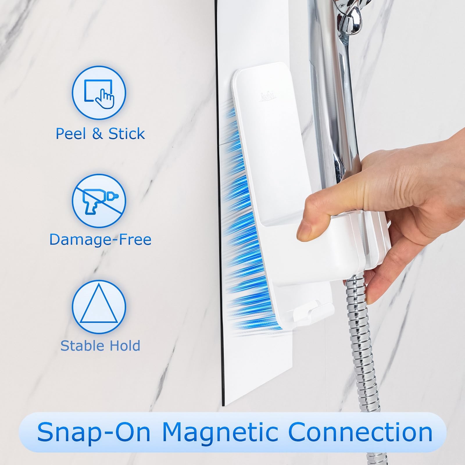 Modular Magnetic Handheld Shower Head Holder, 5-Section Customizable Sliding ...