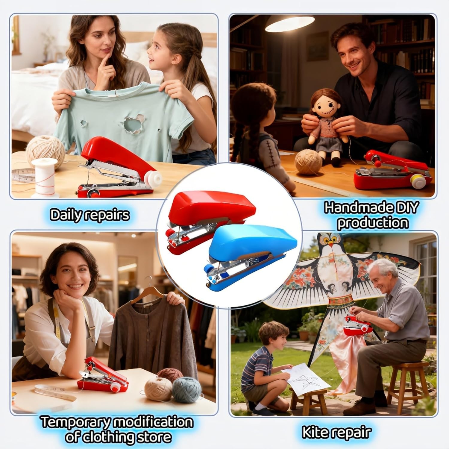 Adjustable Handheld Sewing Machine - Perfect for All Fabrics and Easy Repairs