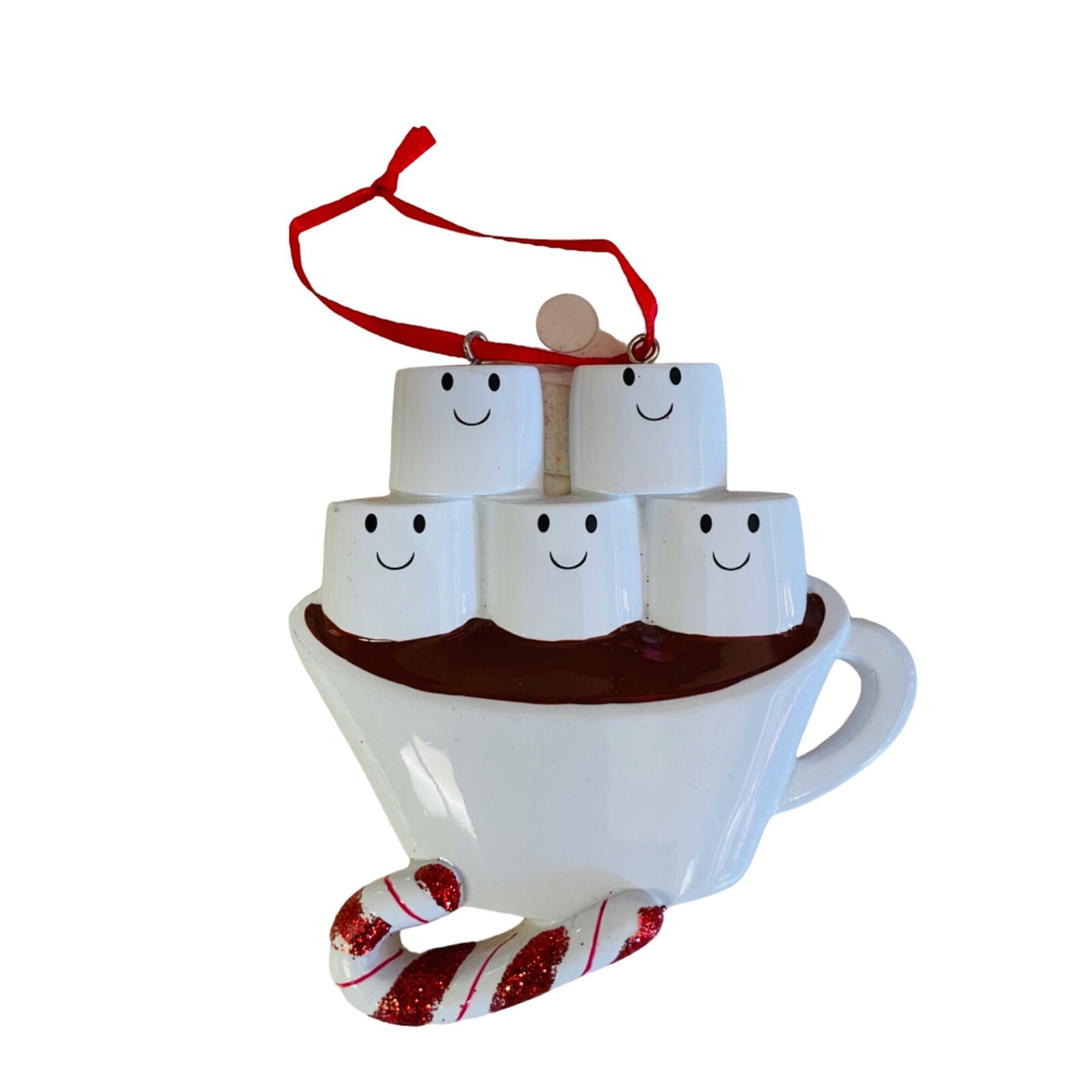 Hot Chocolate Mug With Marshmallows Christmas Ornament Smiling Marshmallow Faces