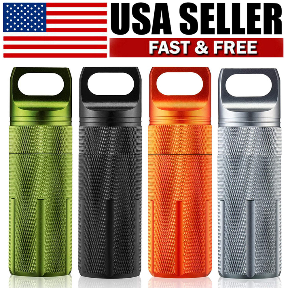 Portable Pill Case Container Airtight Keychain For Outdoor Camping Travelling
