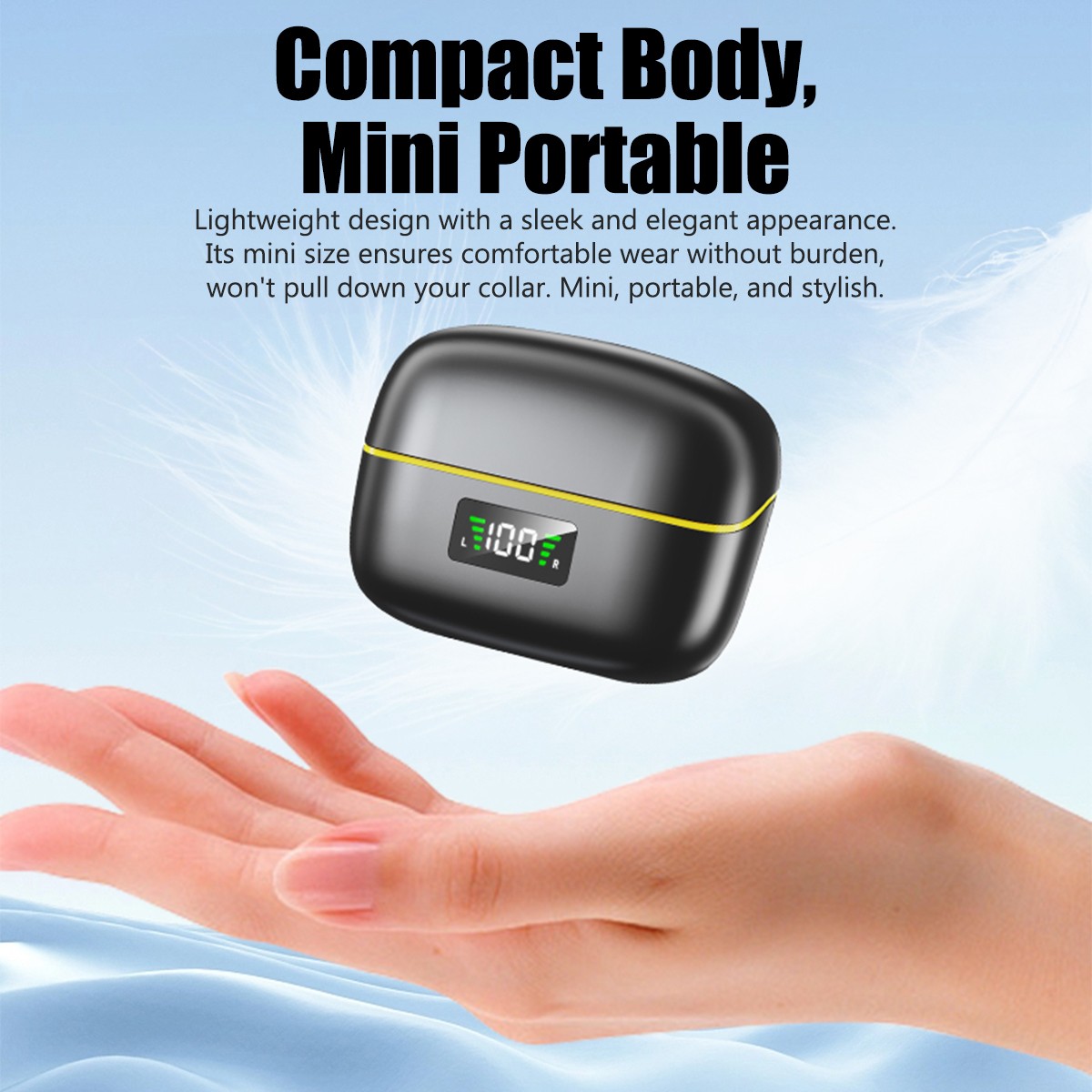 Wireless Microphone Mini Mic for iPhone/Android Phone, LED Display Lavalier Mic-