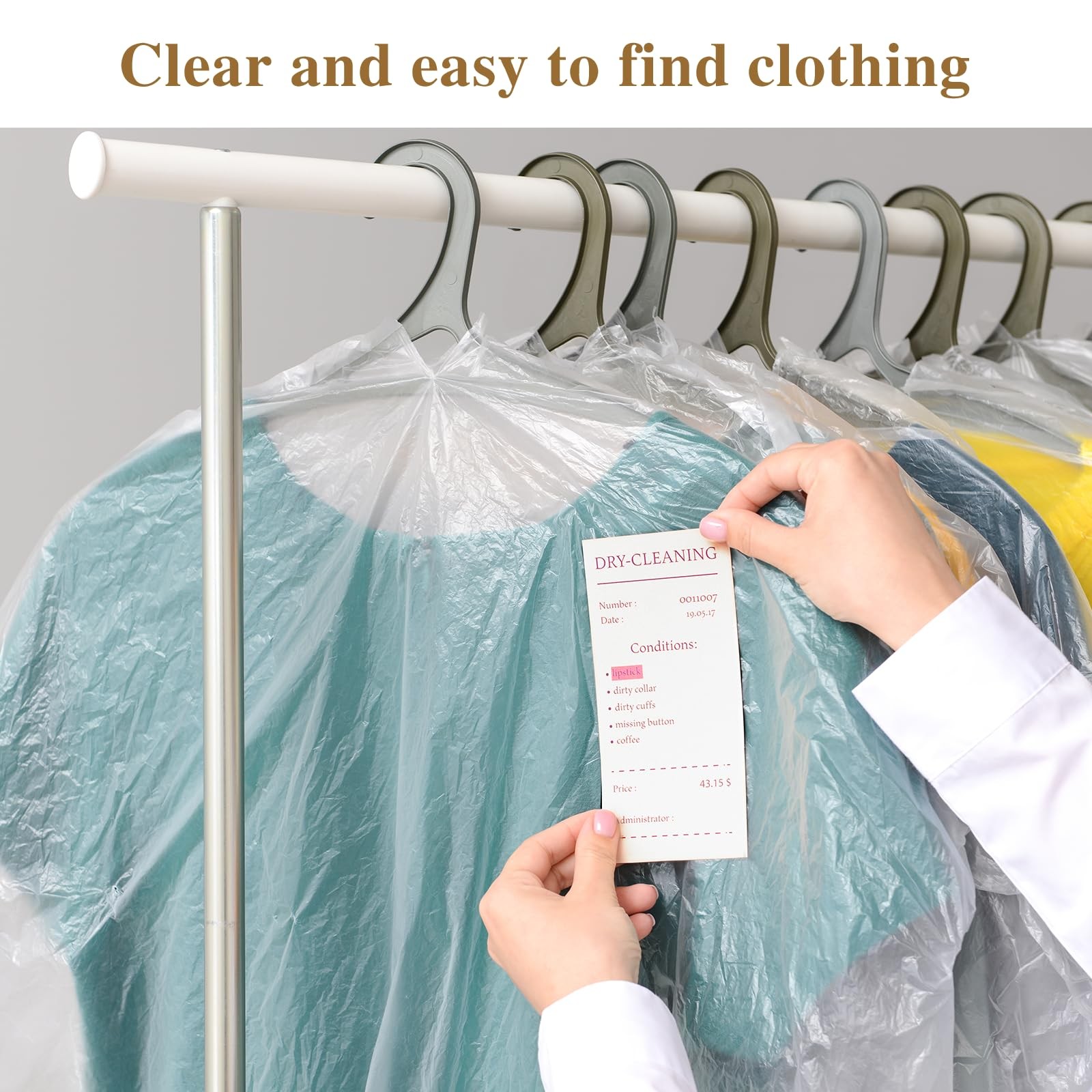 10 Pack Long Dress Covers 71 Inch Garment Bags for Hanging 10pcs 60x180cm