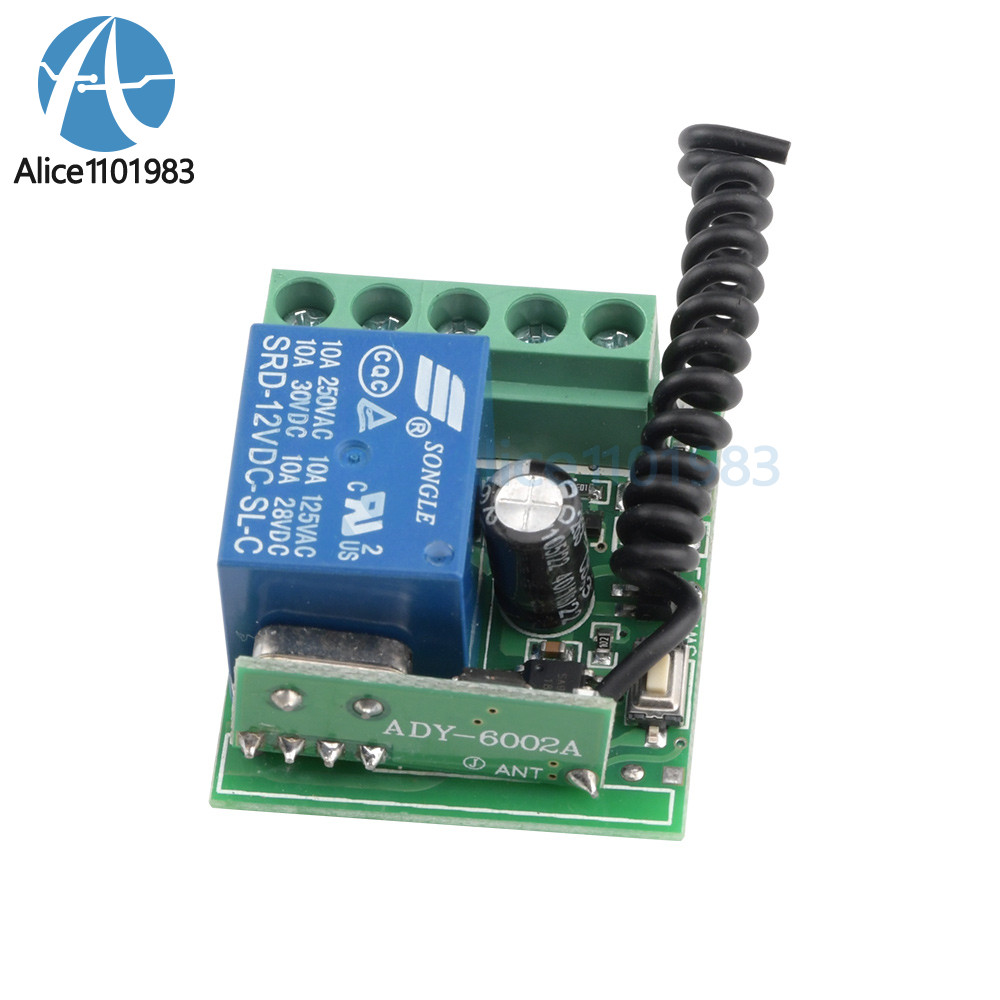 1 Channel 12V Wireless Relay RF 433Mhz Remote Control Switch Receiver Module
