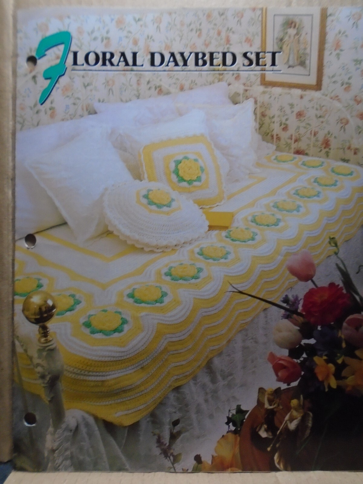 Annie's attic floral daybed set Crochet Pattern Leaflet Quilt & Afghan Club
