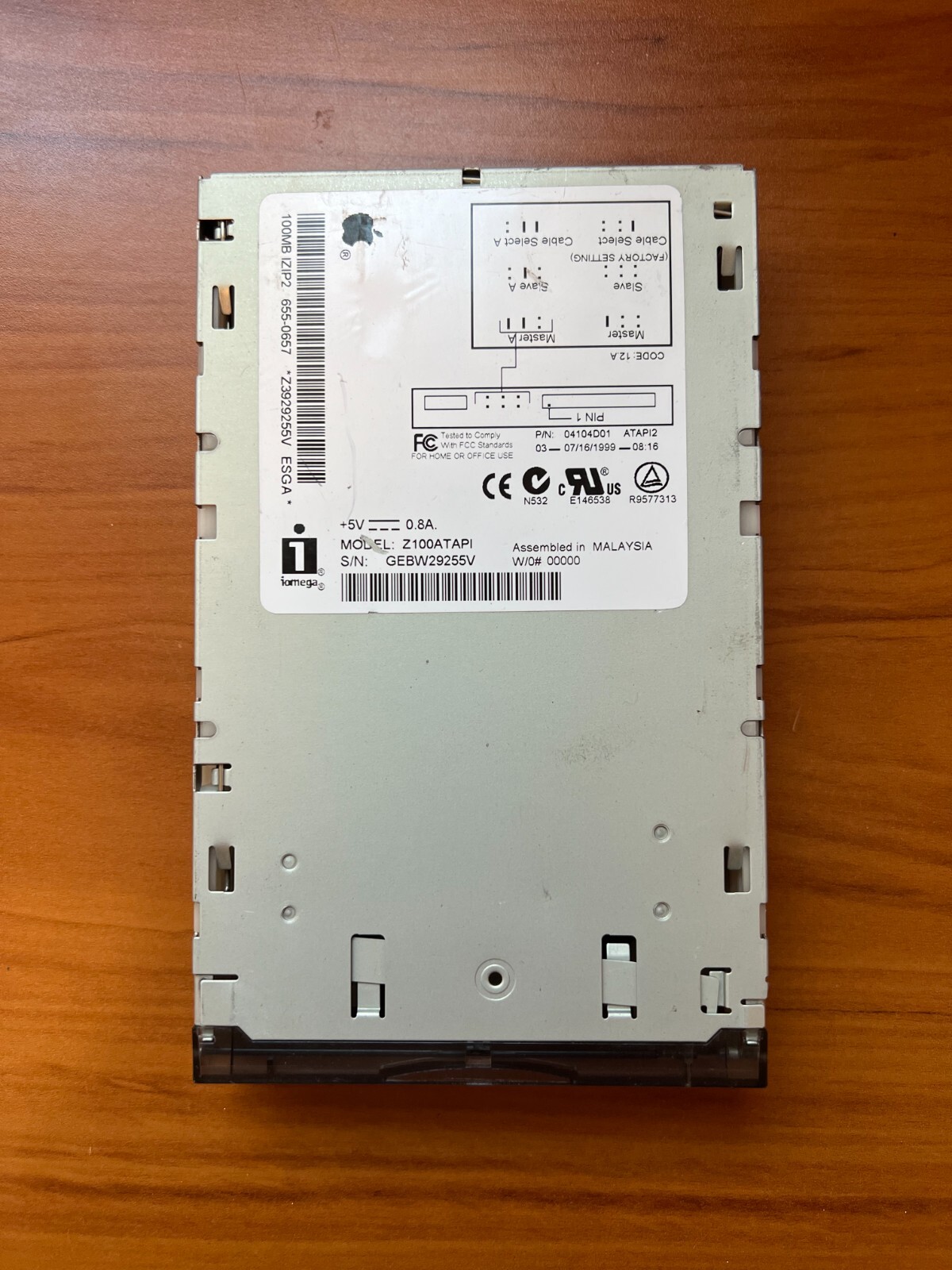 Apple OEM Mac G3, G4 100Mb iOmega iZip2 Zip Drive Z100ATAPI 655-0657 IDE PATA
