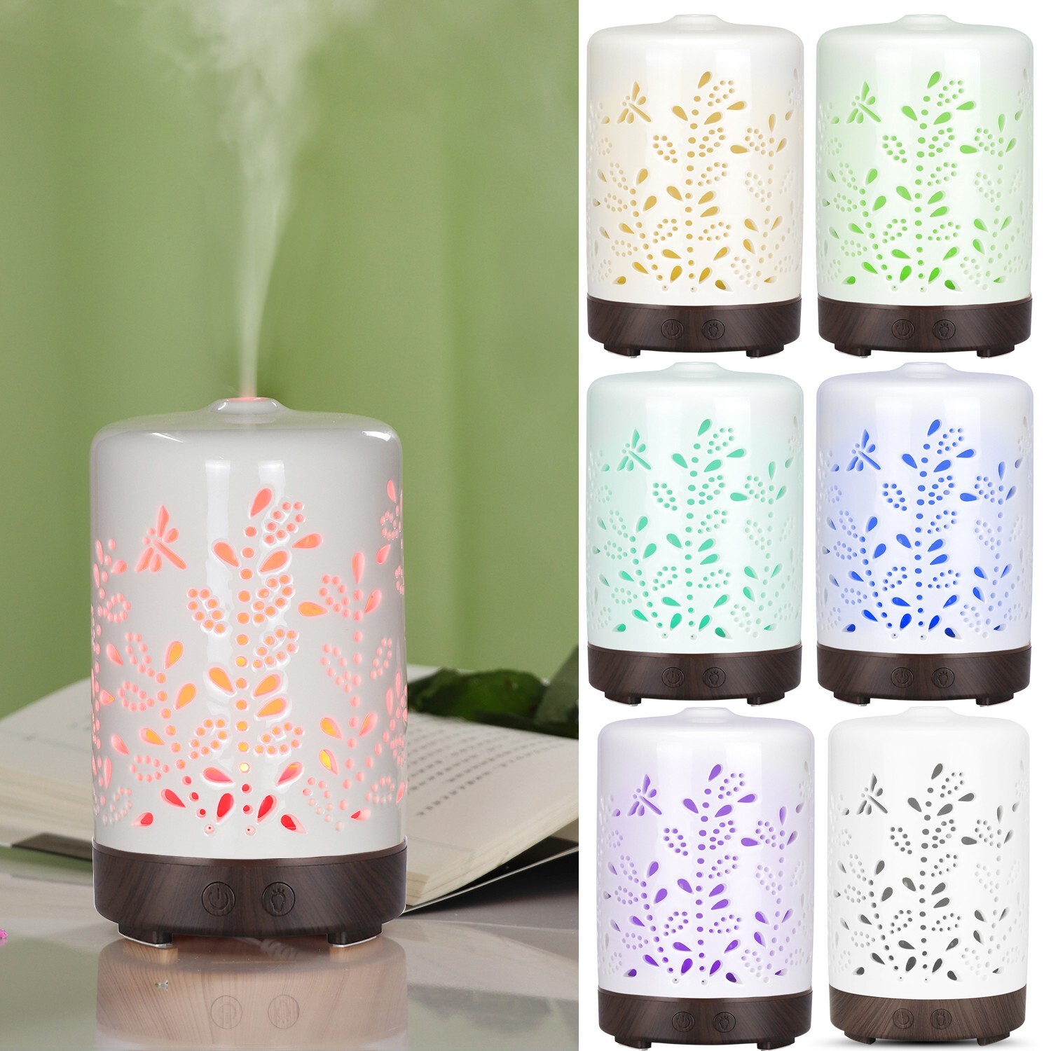 Electric Oil Diffuser Humidifier Home Steamer Air Purifier Cool Mist Purifier