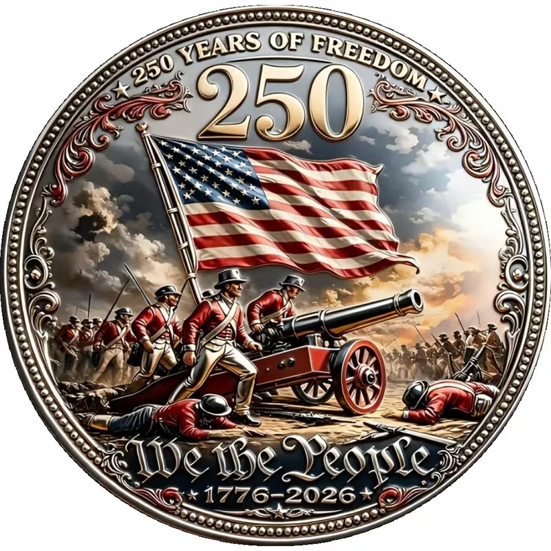 USA 250 YEARS SEMIQUINCENTENIAL 1776-2026 250th Independence Challenge Coin