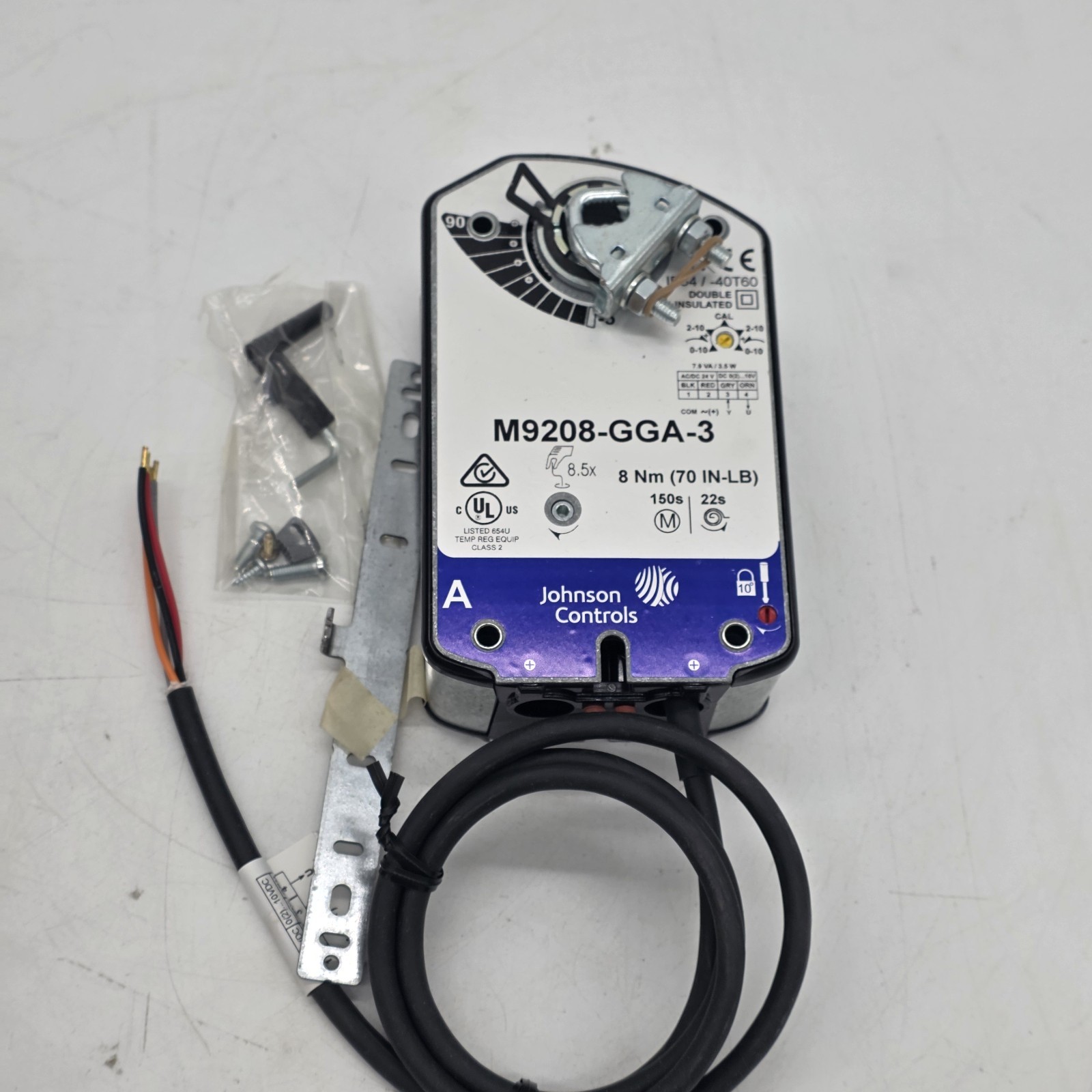 Johnson Controls M9208-GGA-3 Electric Spring Return Damper Actuator 24V 8Nm...
