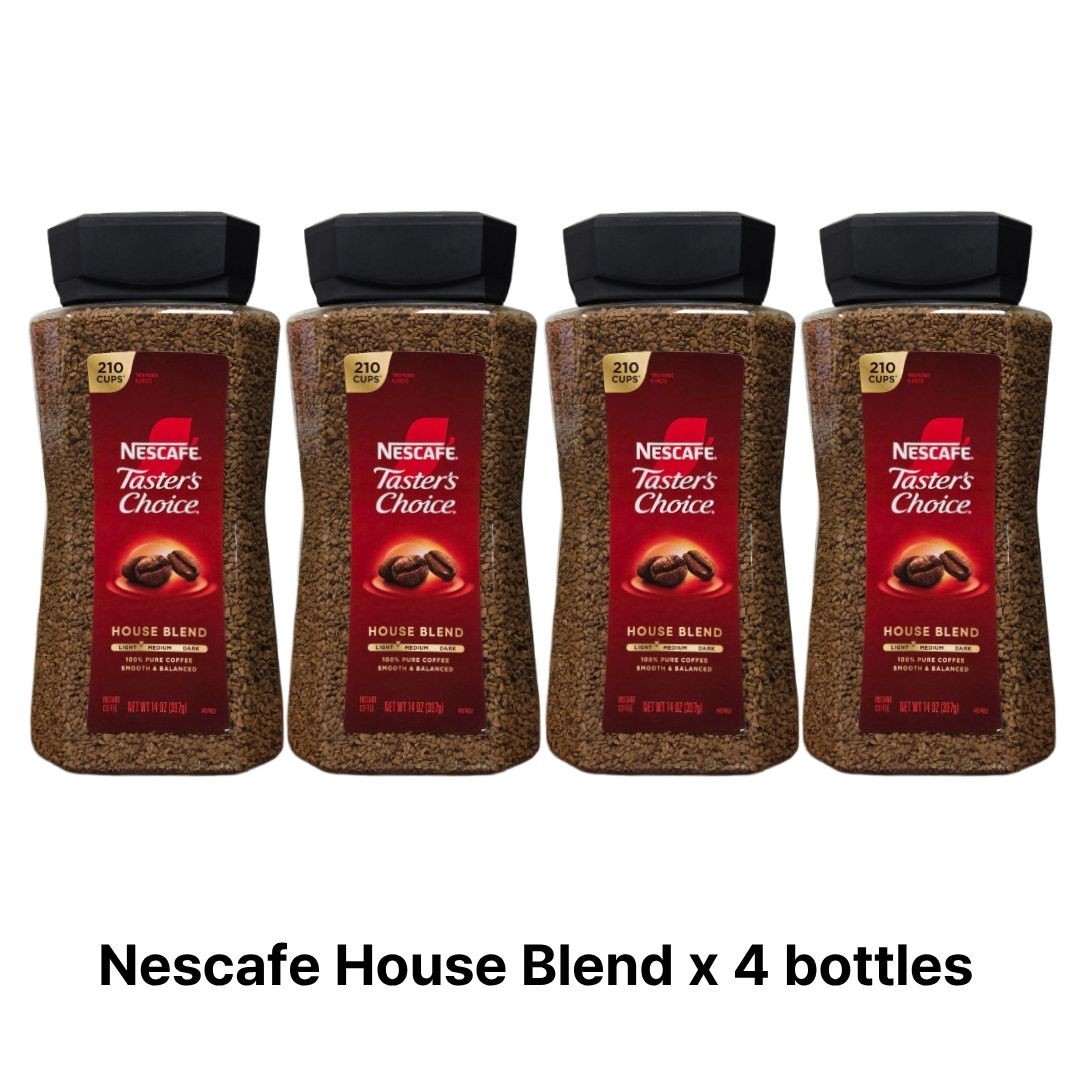 4  X Nescafe Taster's Choice Instant Coffee House Blend 210 CUPS Each Jar 1/2027