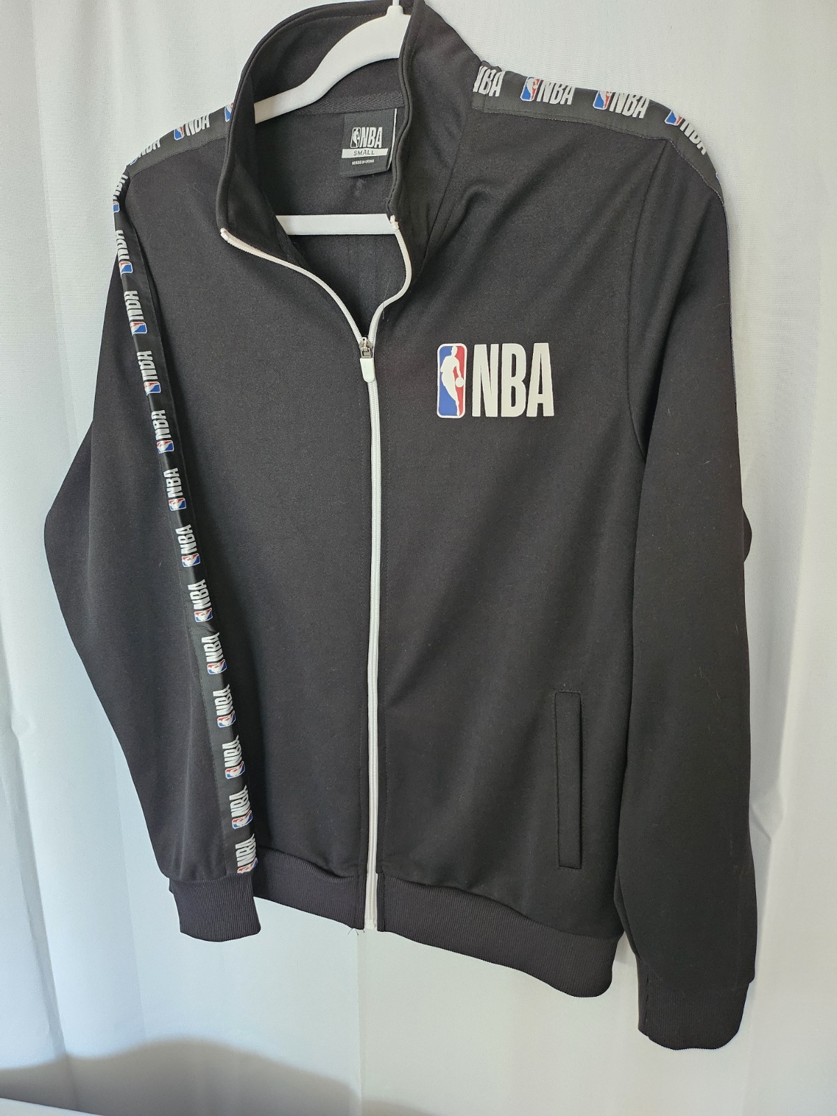 NBA Mens Athletic Track Jacket Small Black Full Zip