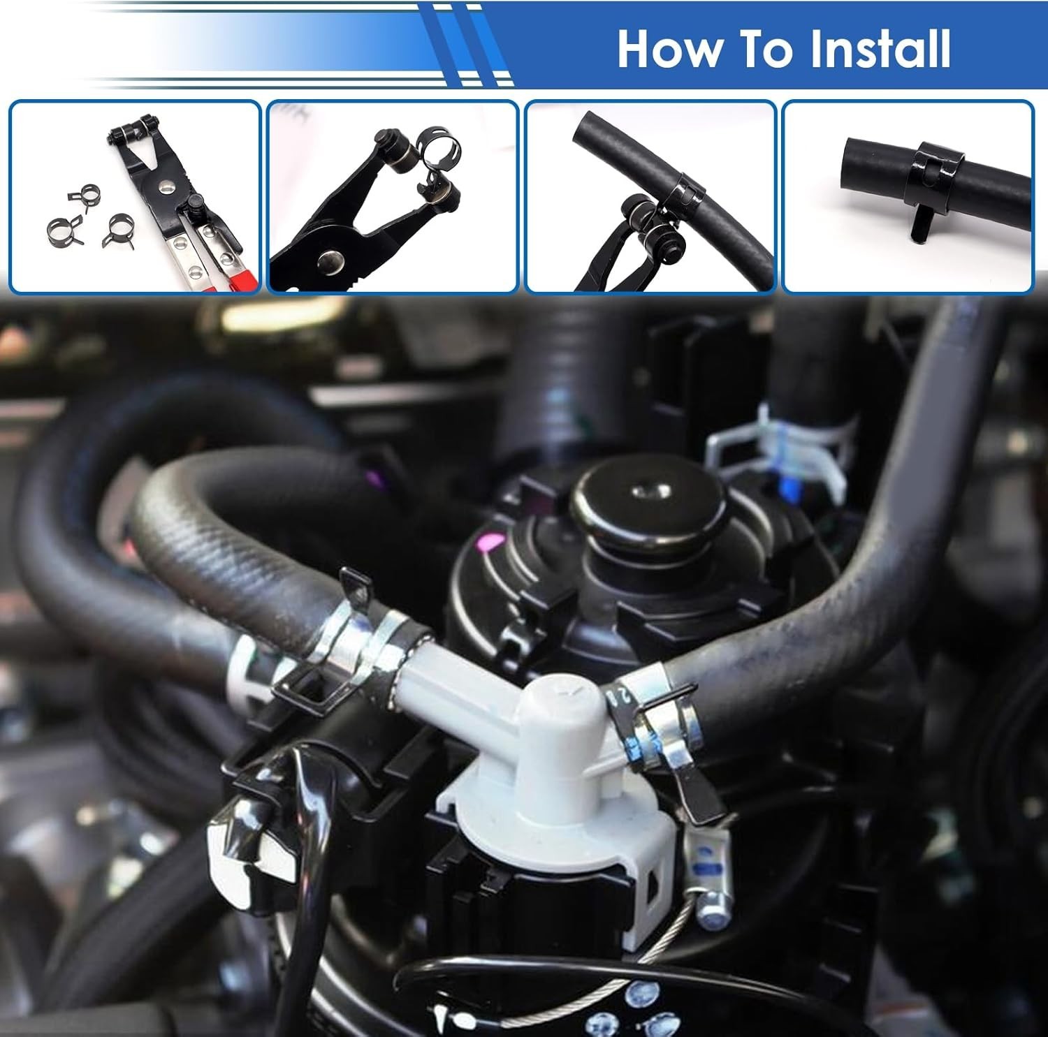 80 Spring Hose Clamps 7-18Mm Constant Tension for Fuel Line Vacuum Air Hose clip