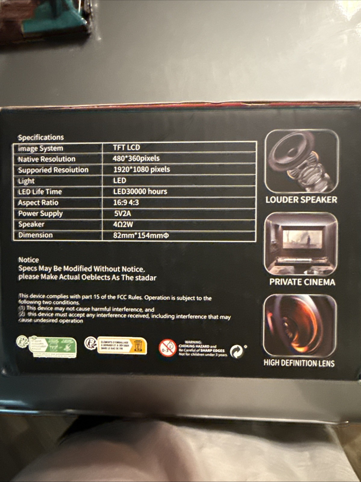 Rotundity Mini Projector Wi-Fi Ready Large Screen Screen Mirror High Definition