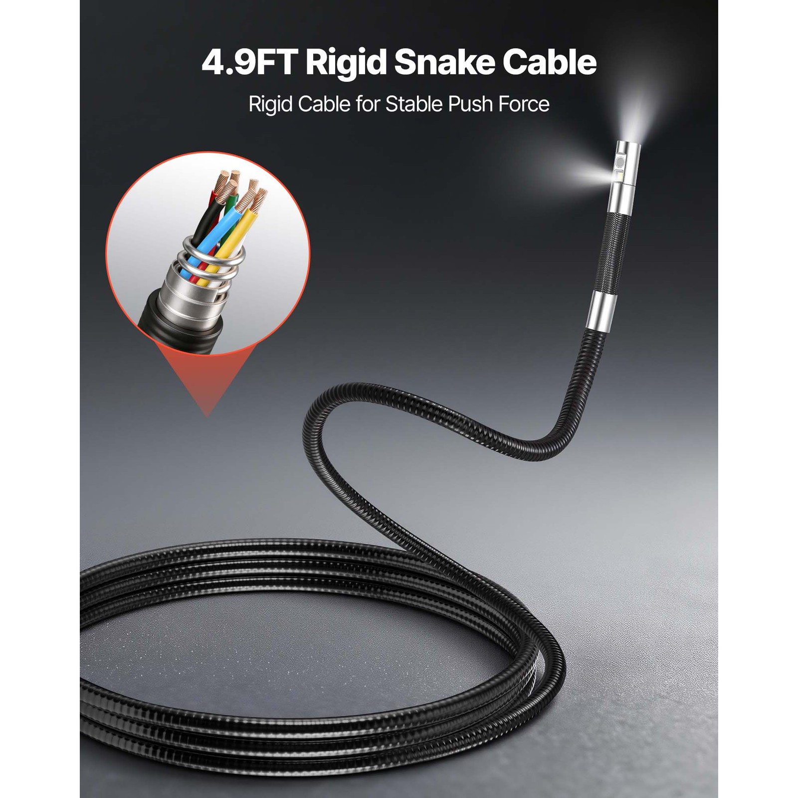 Uimoso Dual-Lens 2-Way Articulating Endoscope with 5" Split-Screen Display