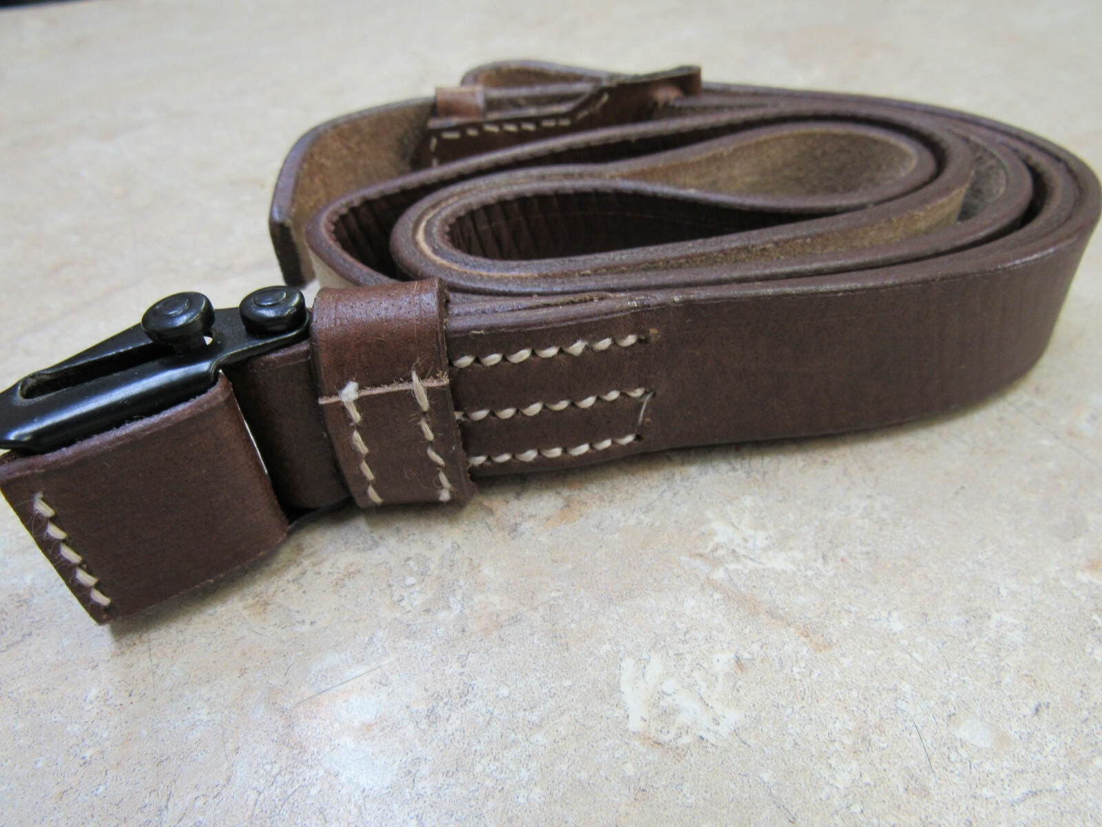 WW2 German K98 Mauser Leather Sling Maker Code & Date Stamp Yugo M48 Repro