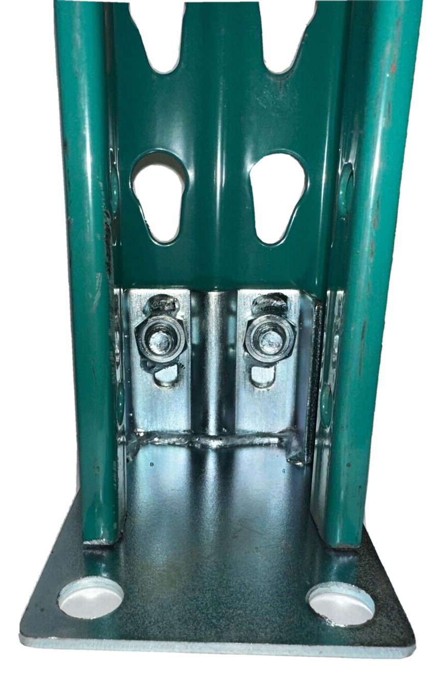 (2) Pallet Racking Universal Foot Plates for Uprights; Nuts, Bolts, Washer added