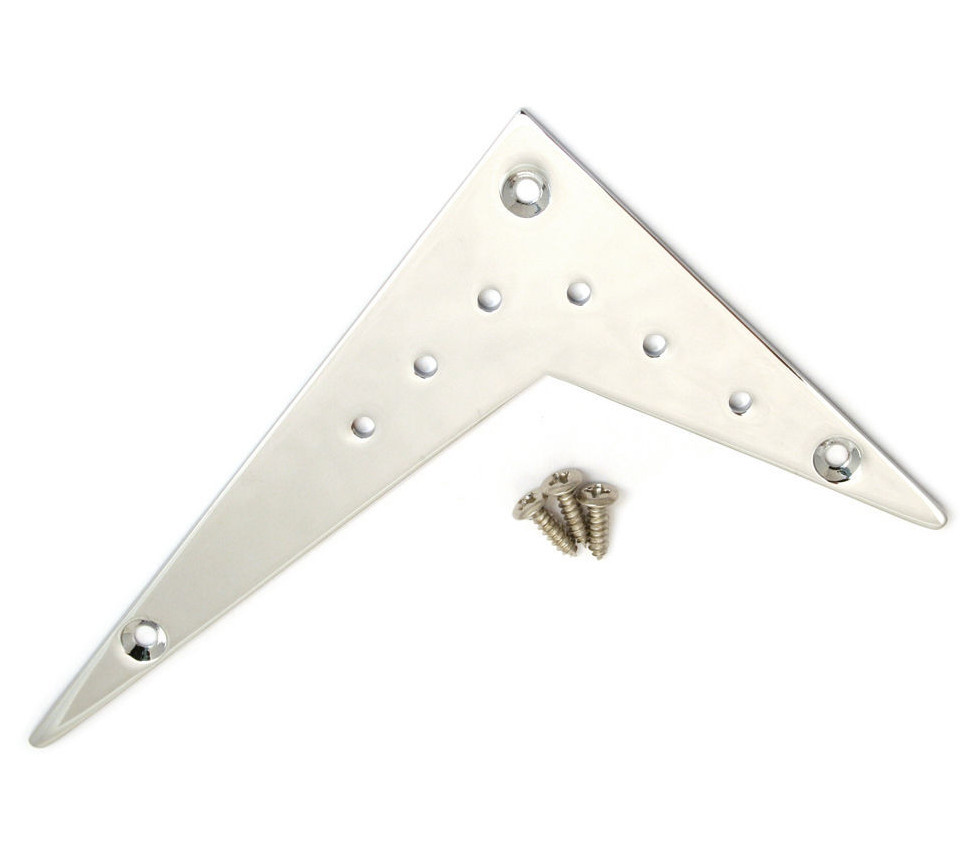 Offset Chrome 6-string Vee Flying V Style Electric Guitar Tailpiece FVT-OFF-C