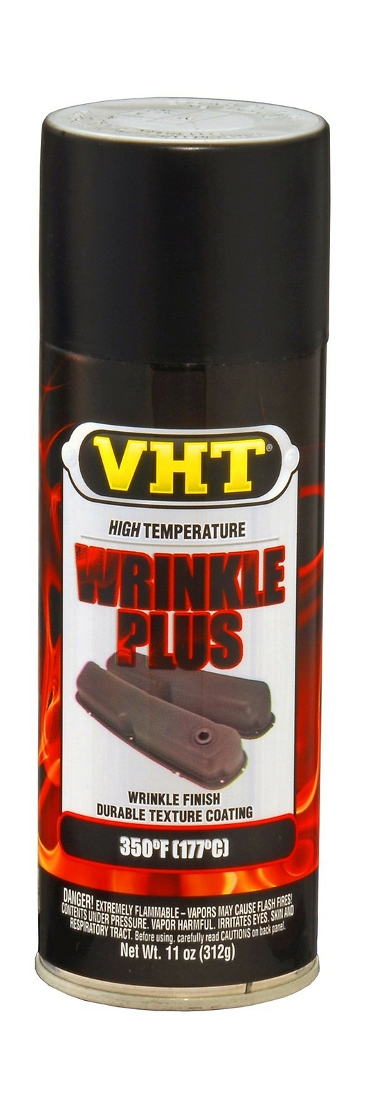 Automotive Wrinkle Paint 11 oz. Can Black Flat Finish 350°F High Temp Resistant