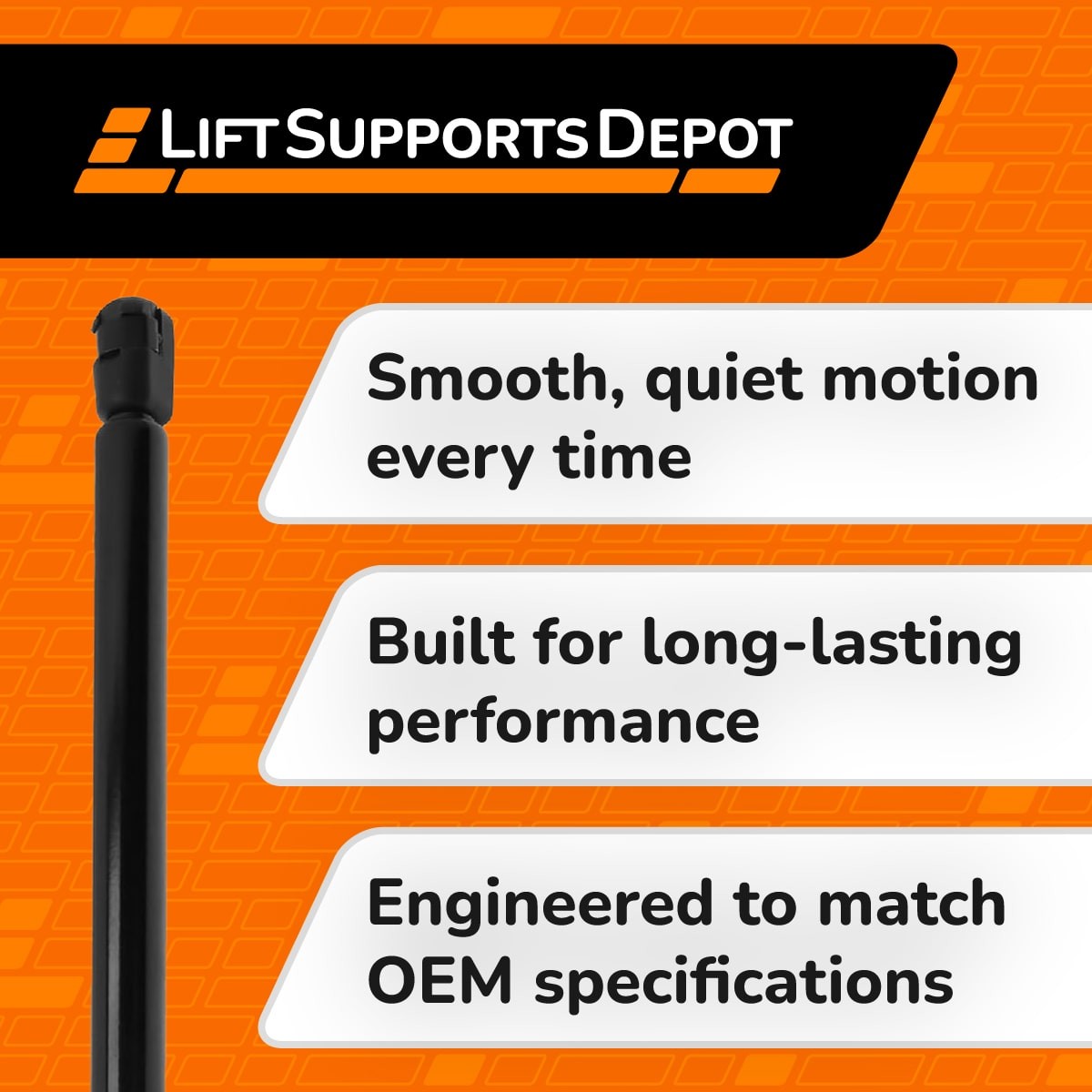 Qty 2 5/16 Inches Eyelet End Lift Supports 27.5 Inches Extended x 190lbs